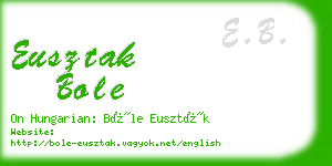 eusztak bole business card